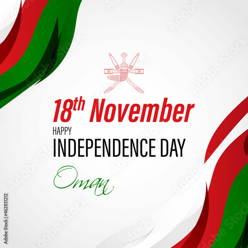 Vector illustration of happy Oman independence day