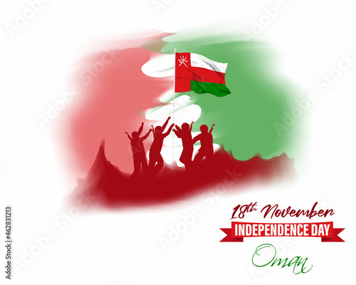 Vector illustration of happy Oman independence day
