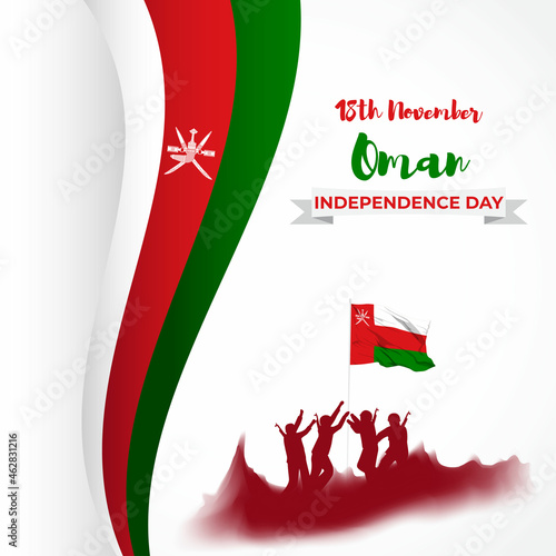 Vector illustration of happy Oman independence day
