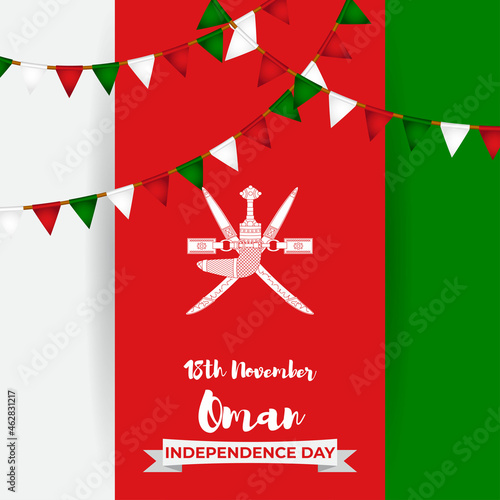 Vector illustration of happy Oman independence day