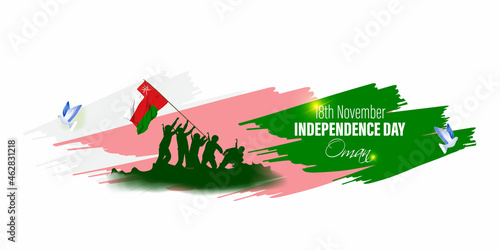 Vector illustration of happy Oman independence day