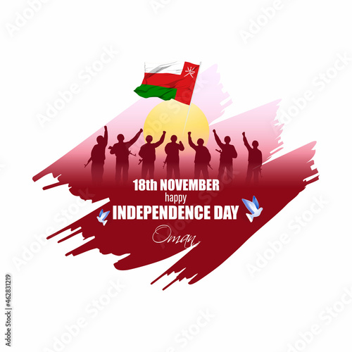 Vector illustration of happy Oman independence day