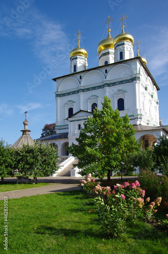 Village Teryaevo, Volokolamsk district, Moscow region, Russia - September, 2020: Iosifo-Volotsky monastery, Assumption cathedral