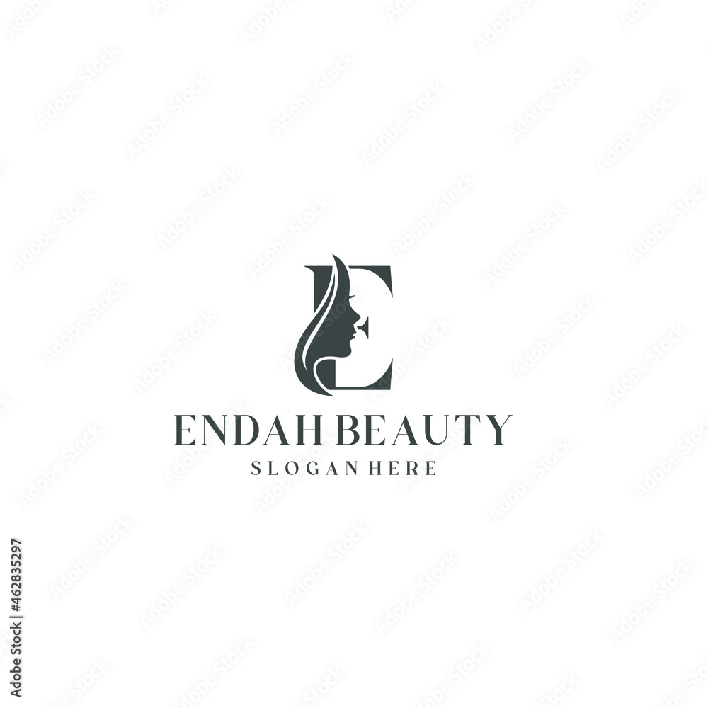 Letter E and Beauty Face logo concept ready for your brand Stock Vector ...