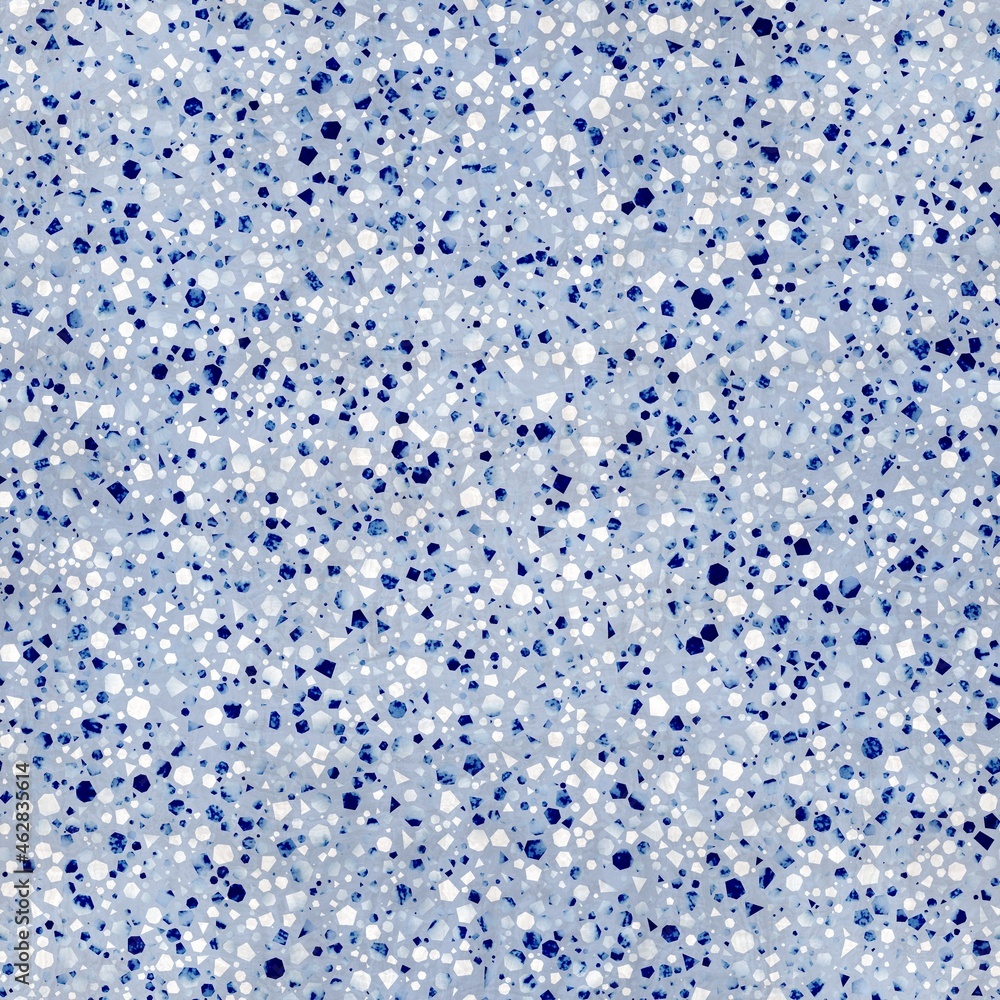 Seamless modern abstract terrazzo pattern swatch. High quality illustration. Random trendy confetti design for textile print or interior design or floor. Colorful micro speckle tile mosaic material.