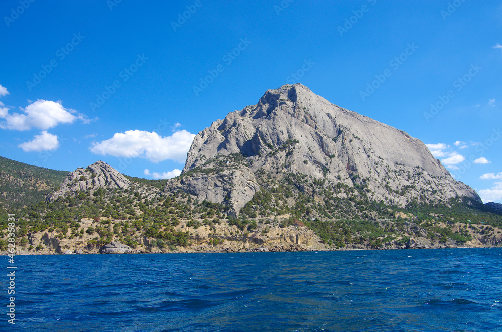 The coastline of the Crimea in the area of Novyy Svet. View from the Black sea