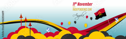 Vector illustration of happy Angola independence day