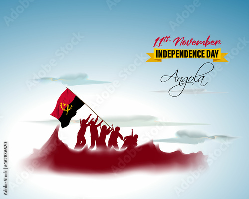 Vector illustration of happy Angola independence day