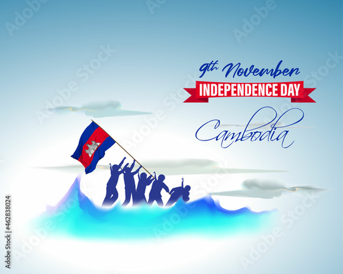 Vector illustration of happy Cambodia independence day