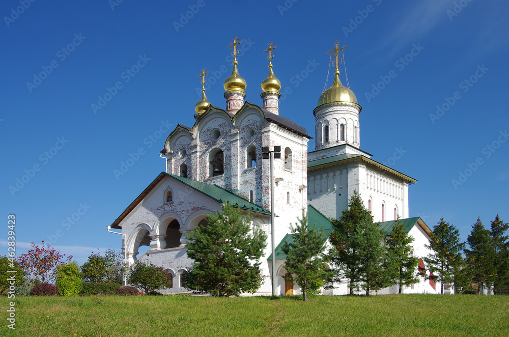 Village Velednikovo, Russia - October, 2020: Church of St. Sergius of Radonezh Village Velednikovo, Russia - October, 2020: Church of St. Sergius of Radonezh