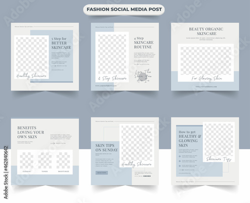 Content coach for nature beauty skincare product sale promotion on social media post feed square in minimalist femine theme template