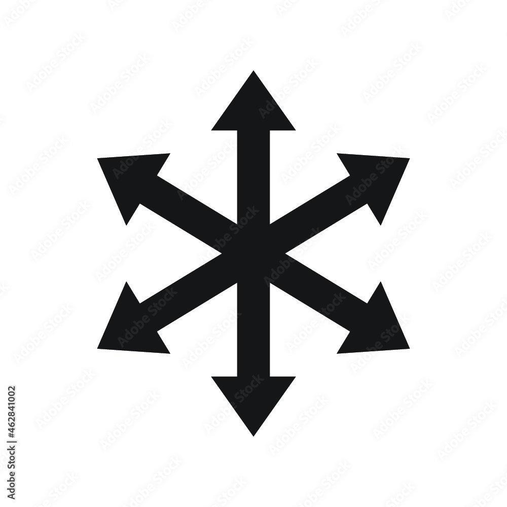 Multiple arrow six way direction icon Multiple arrow six way direction icon