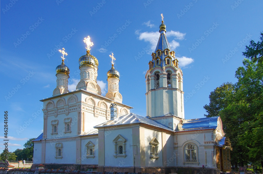 Ryazan, Russia - September, 2020: Transfiguration of Our Saviour On Yar  in sunny autumn day