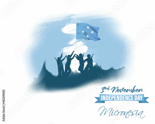 Vector illustration of happy Micronesia independence day photo