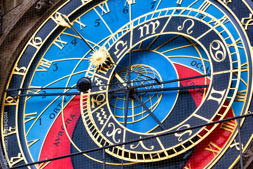 Czech Republic, Prague, Close-up of Prague Astronomical Clock photo