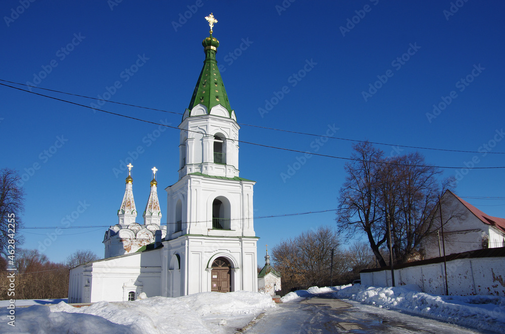 Ryazan, Russia - March, 2021: Church of the Holy Spirit in sunny winter day Ryazan, Russia - March, 2021: Church of the Holy Spirit in sunny winter day