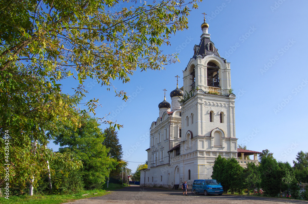 Faustovo village, Moscow region, Russia - September, 2020: Krasnokholmskiy Novo-Solovki Matchugovsky deserts, Holy Trinity Church Faustovo village, Moscow region, Russia - September, 2020: Krasnokholmskiy Novo-Solovki Matchugovsky deserts, Holy Trinity Church