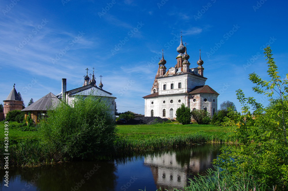 Yuryev-Polsky, Vladimir Oblast, Russia - September, 2020: Mikhailo-Arkhangelskiy Monastery, Michael Archangel Cathedral