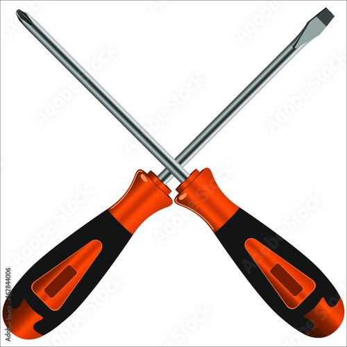 screwdriver with different bits on a white background vector