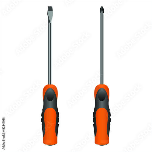 screwdriver with different bits on a white background vector