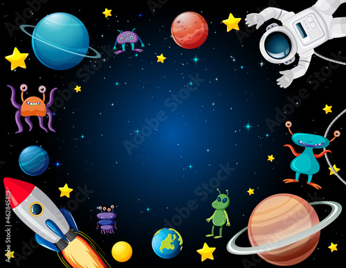 A banner outer space scence background