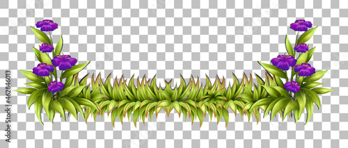 Green nature leaves frame transparent background