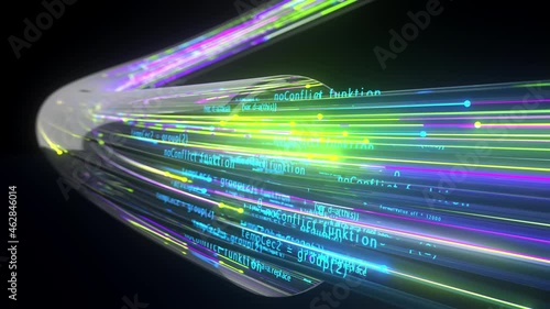 4k Video Fiber Optics Data Stream. Prores 444