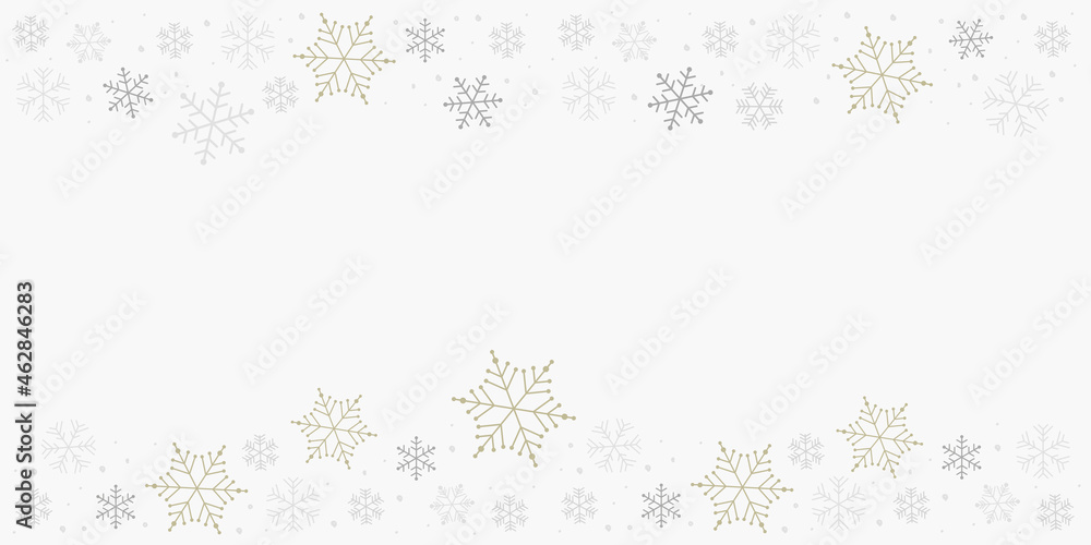  Christmas card with snowflakes ornament. Perfect for border banner package winter design. Simple vector  winter background 