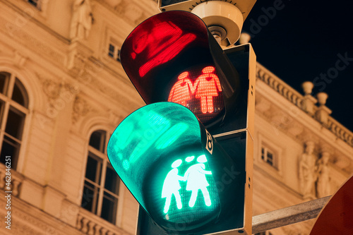 Austria, Vienna, Gay-themed traffic lights