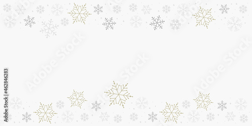  Christmas card with snowflakes ornament. Perfect for border banner package winter design. Simple vector  winter background 