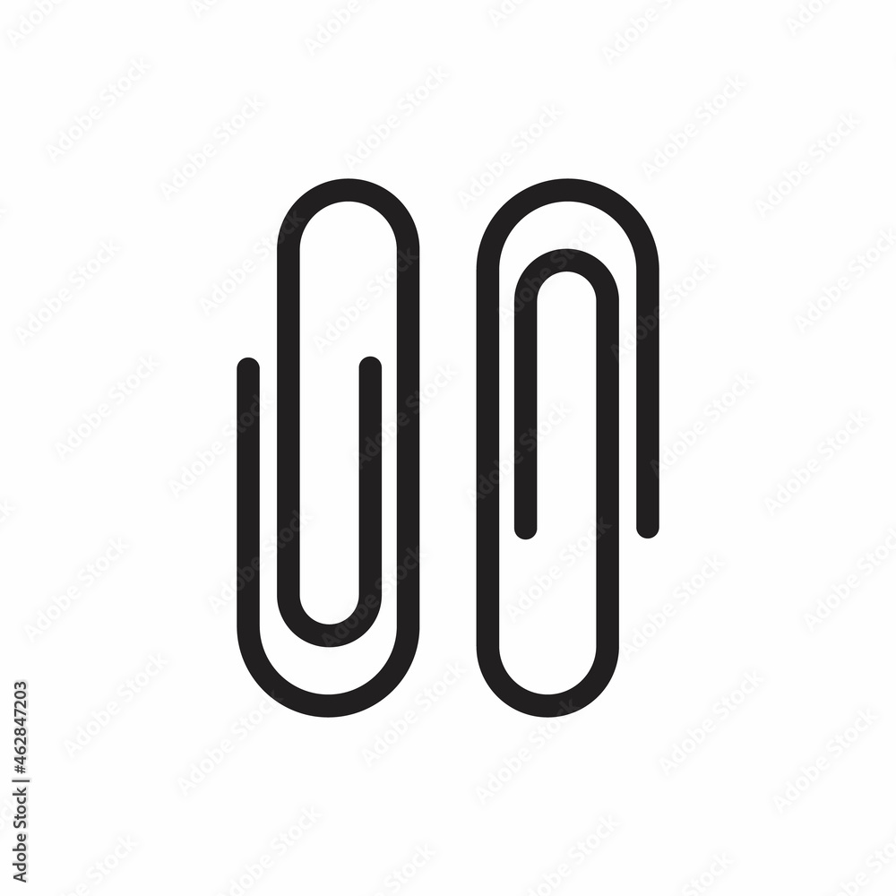 Paperclip set icon symbol simple design Paperclip set icon symbol simple design