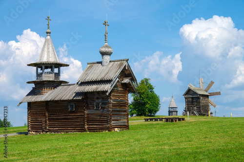 Foto Kizhi, Karelia, Russia - July, 2021: Chapel of the Archangel Michael XVII-XVIII