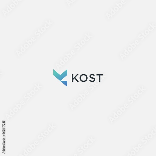 simple abstract logo K monogram letter