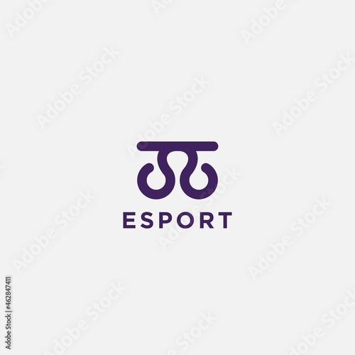 line art mascot tentacle logo e sport game