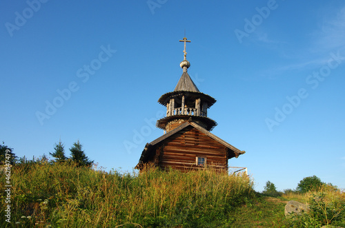 Vorobyi, Velikogubskoye rural settlement, Medvezhyegorsky District, Karelia, Russia - July, 2021: Saints Quiricus and Julietta chapel photo