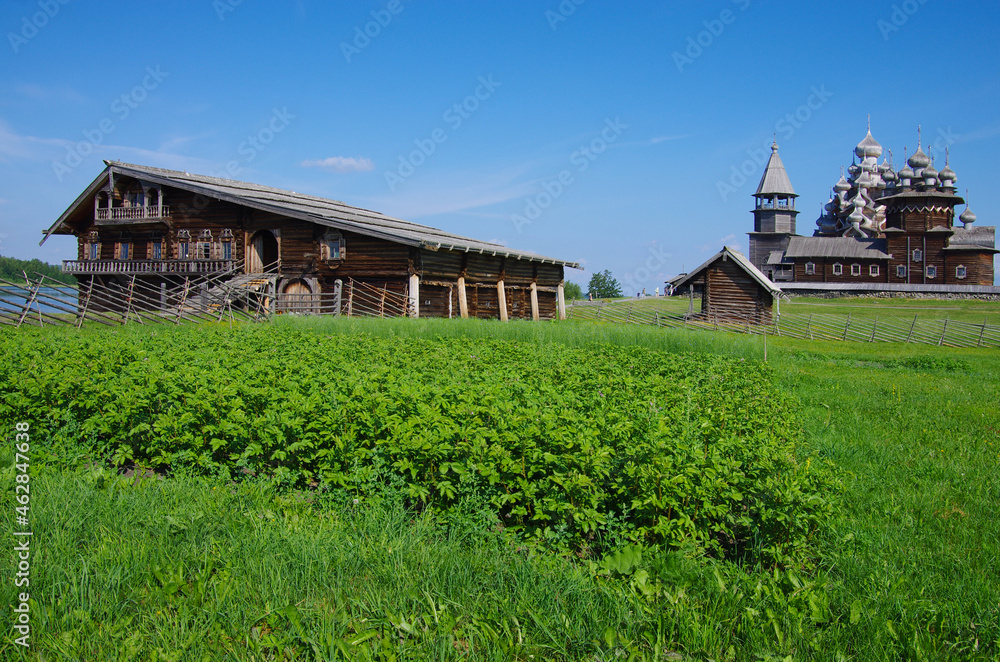 Kizhi, Karelia, Russia - July, 2021: The architectural ensemble of the Kizhi Pogost Kizhi, Karelia, Russia - July, 2021: The architectural ensemble of the Kizhi Pogost