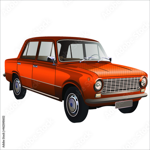 automobile retro car isolated on white background