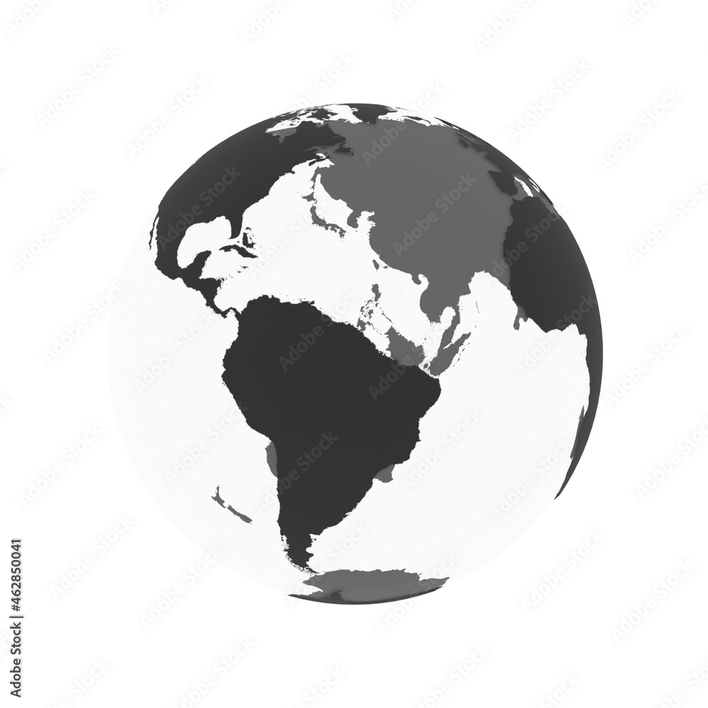 Obraz premium Globe transparent icon withblack map of the continents of the world isolated.