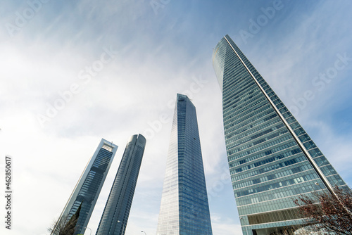 Spain, Madrid, Tall modern skyscrapers photo