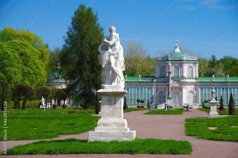 MOSCOW, RUSSIA - May, 2021: Kuskovo estate of the Sheremetev family in spring day