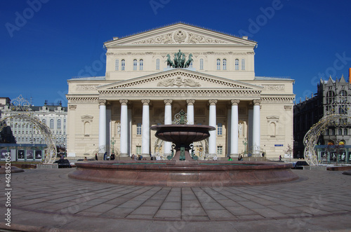 Moscow  Russia - March  2021  Bolshoi Theatre  the main building of the theatre