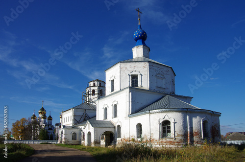 Pereyaslavl-Zalessky, Yaroslavl Oblast, Russia - October, 2021: Temple of the Icon of the Mother of God of Smolensk in sunny autumn day photo