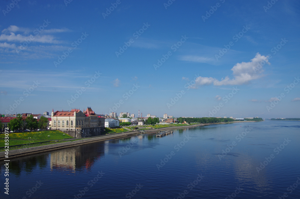 Rybinsk, Russia - May, 2021: View of the Rybinsk State History, Architecture and Art Museum Preserve