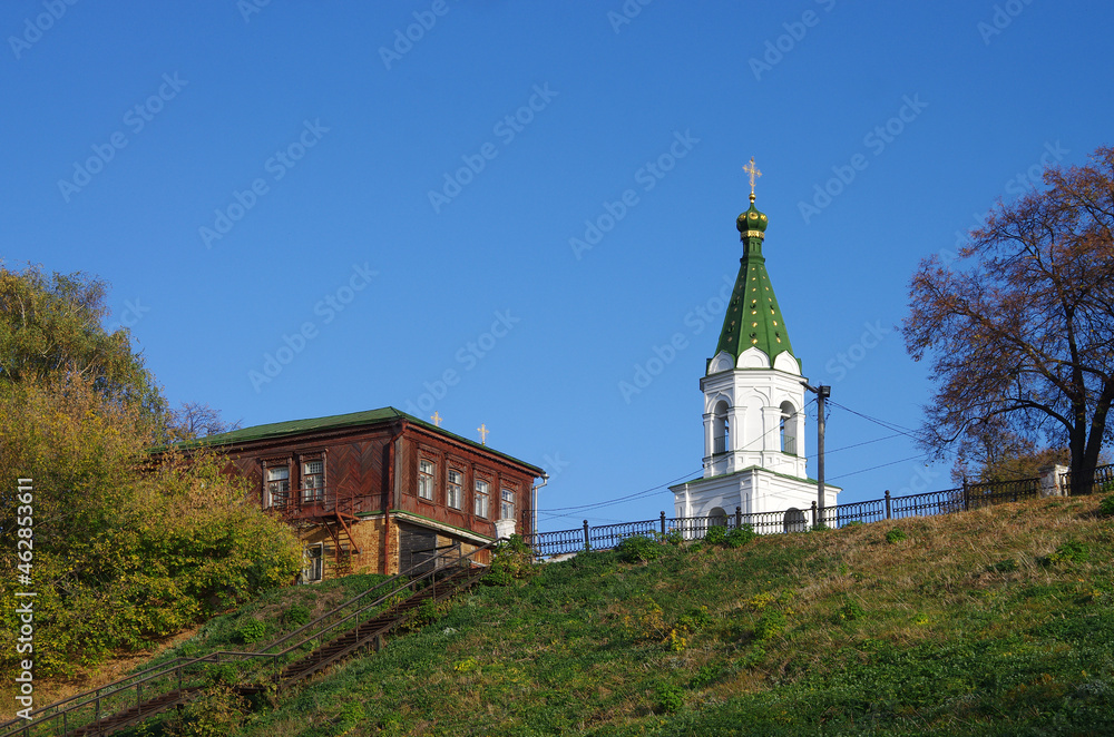 Ryazan, Russia - October, 2020: The Church of the Holy Spirit in the Ryazan citadel