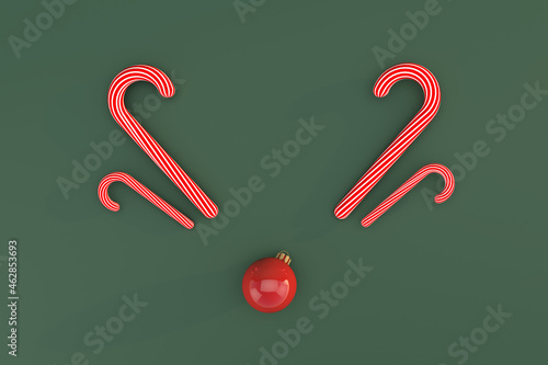 Realistic candy cane a christmas decoration 3d render photo