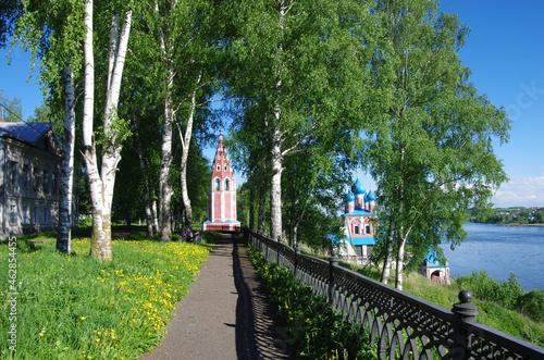 Tutaev, Russia - May, 2021: Church of the Kazan Icon of the Mother of God And Transfiguration photo