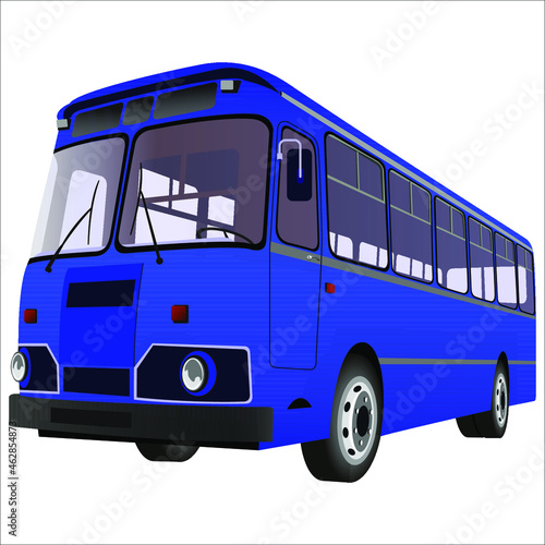 passenger bus for transportation of people on a white background