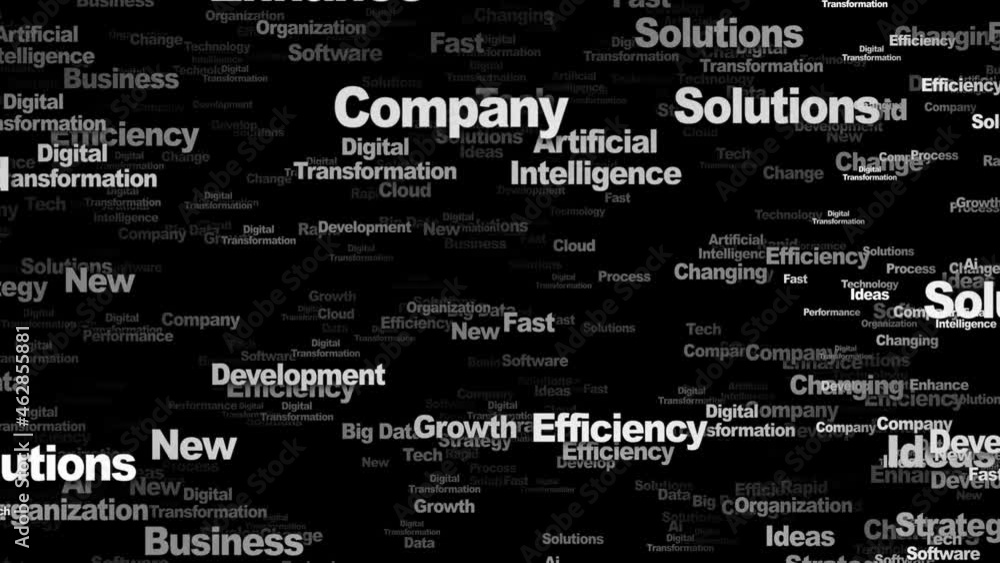 DIGITAL TRANSFORMATION Keywords Animation, Background, Loop, 4k Stock