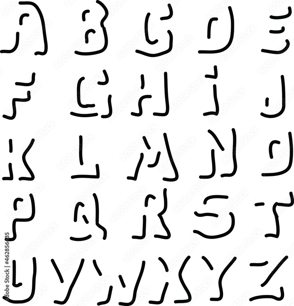 Latin alphabet made shadows on white background Latin alphabet made shadows on white background