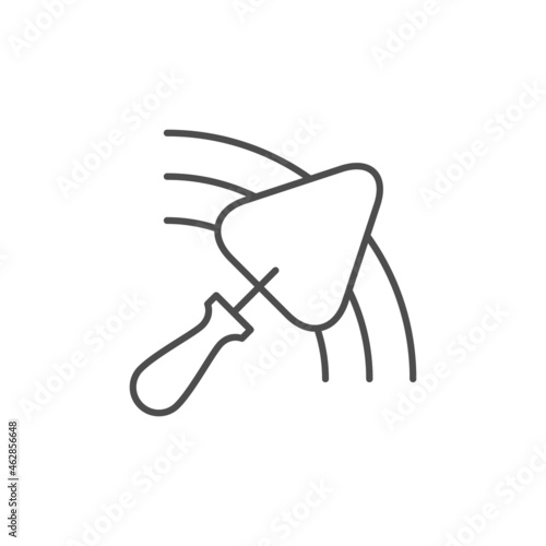 Plastering process line outline icon